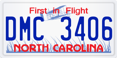 NC license plate DMC3406