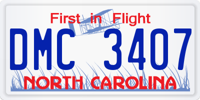 NC license plate DMC3407