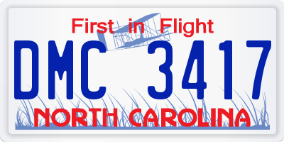 NC license plate DMC3417