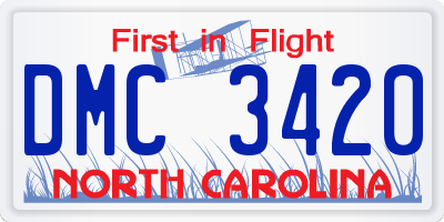 NC license plate DMC3420