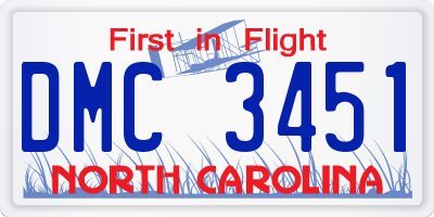 NC license plate DMC3451