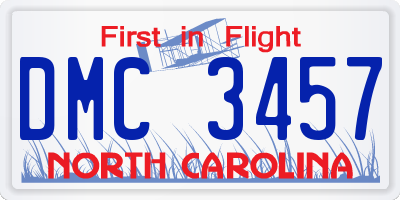 NC license plate DMC3457