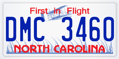 NC license plate DMC3460