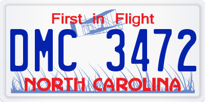 NC license plate DMC3472