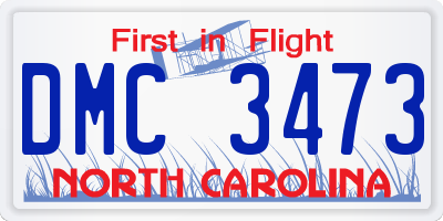 NC license plate DMC3473