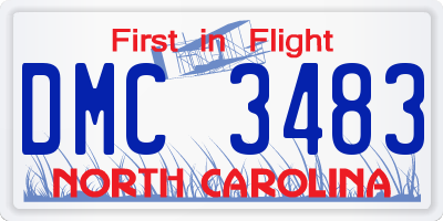 NC license plate DMC3483