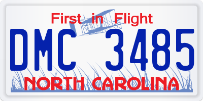 NC license plate DMC3485