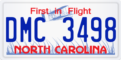 NC license plate DMC3498