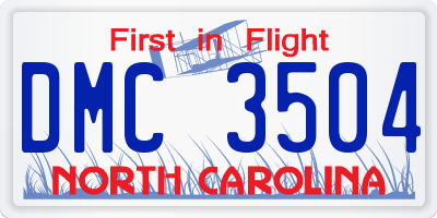 NC license plate DMC3504