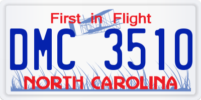 NC license plate DMC3510
