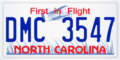 NC license plate DMC3547