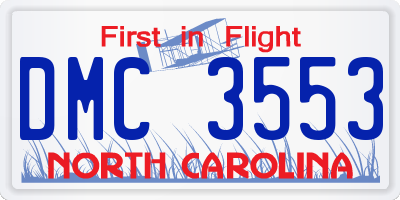 NC license plate DMC3553