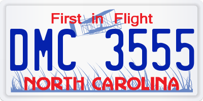 NC license plate DMC3555