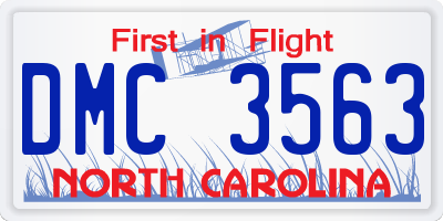 NC license plate DMC3563