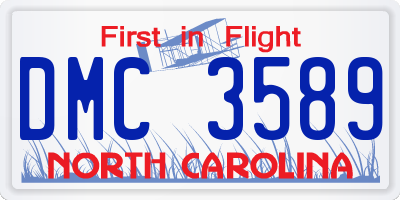 NC license plate DMC3589