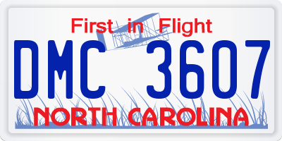 NC license plate DMC3607