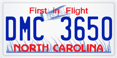 NC license plate DMC3650