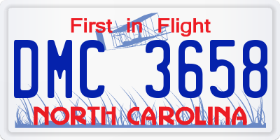 NC license plate DMC3658