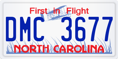 NC license plate DMC3677
