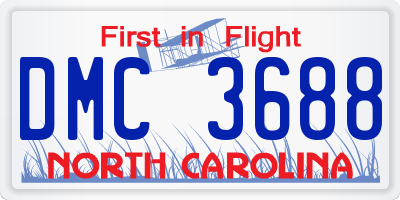 NC license plate DMC3688