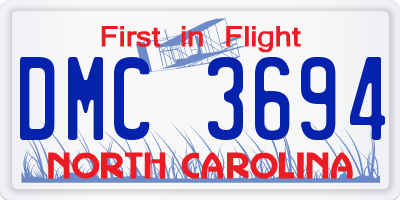 NC license plate DMC3694