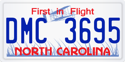 NC license plate DMC3695