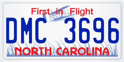 NC license plate DMC3696
