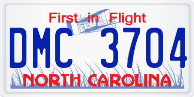 NC license plate DMC3704