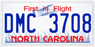 NC license plate DMC3708