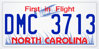 NC license plate DMC3713