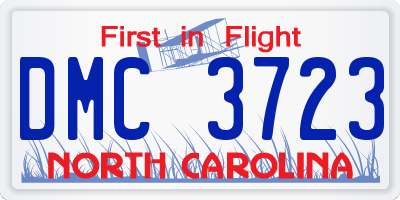 NC license plate DMC3723