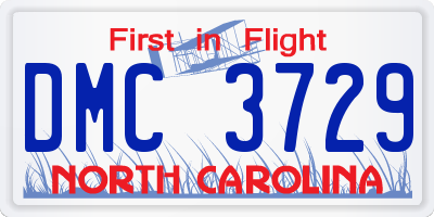 NC license plate DMC3729