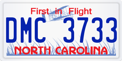 NC license plate DMC3733
