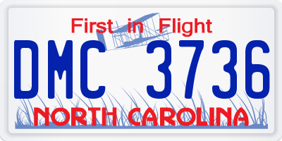 NC license plate DMC3736