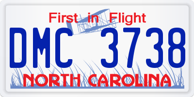 NC license plate DMC3738
