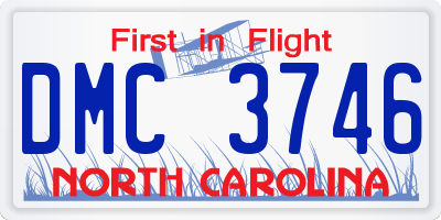 NC license plate DMC3746