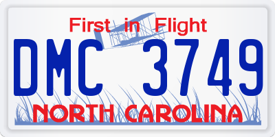 NC license plate DMC3749