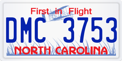 NC license plate DMC3753