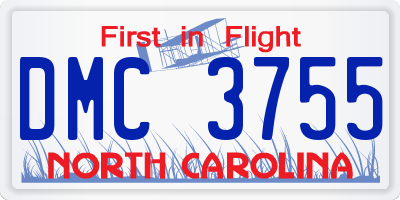 NC license plate DMC3755