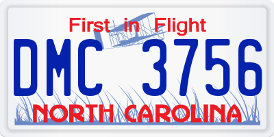 NC license plate DMC3756