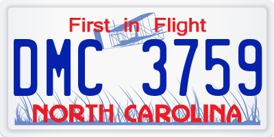 NC license plate DMC3759