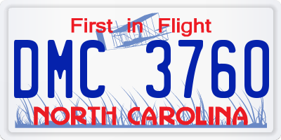 NC license plate DMC3760