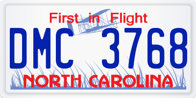 NC license plate DMC3768