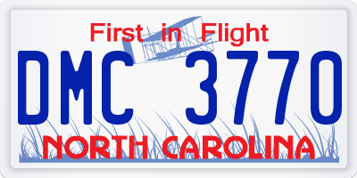 NC license plate DMC3770