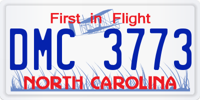 NC license plate DMC3773
