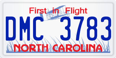 NC license plate DMC3783