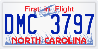 NC license plate DMC3797