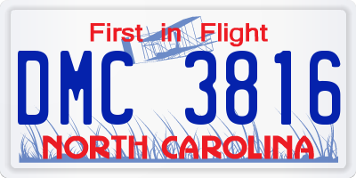 NC license plate DMC3816