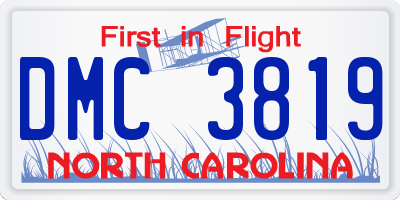 NC license plate DMC3819