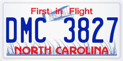 NC license plate DMC3827